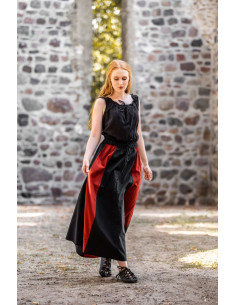 Jupe médiévale bicolore Rouge-Noir