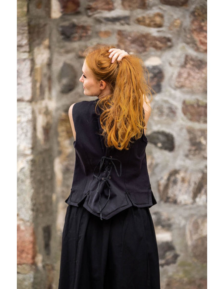 Gilet médiéval femme Selma noir