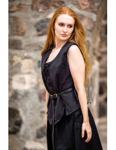 Gilet médiéval femme Selma noir 2