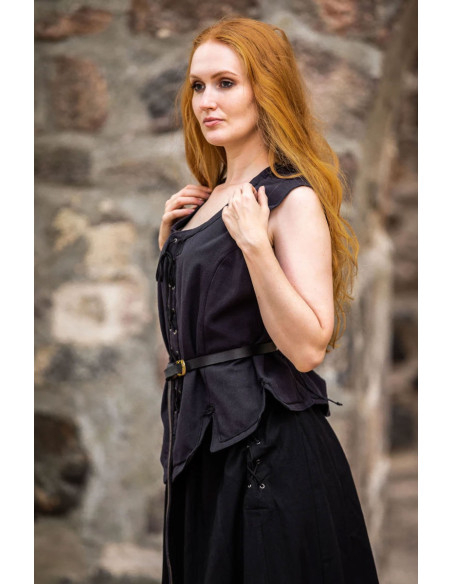 Gilet médiéval femme Selma noir