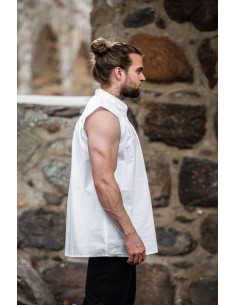 Chemise médiévale blanche sans manches 2