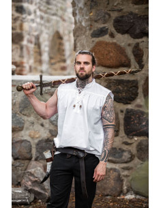 Chemise médiévale blanche sans manches