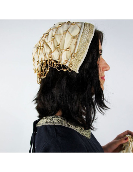 Casquette Noble en velours naturel crème