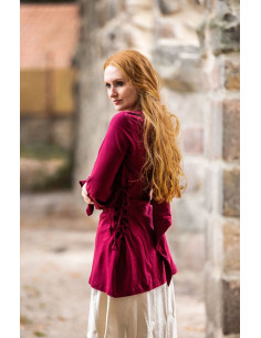 Chemisier médiéval Lea Rouge avec capuche