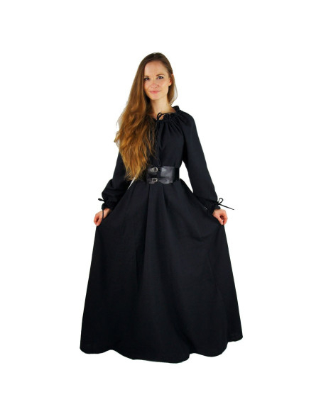 Robe médiévale femme longue noire