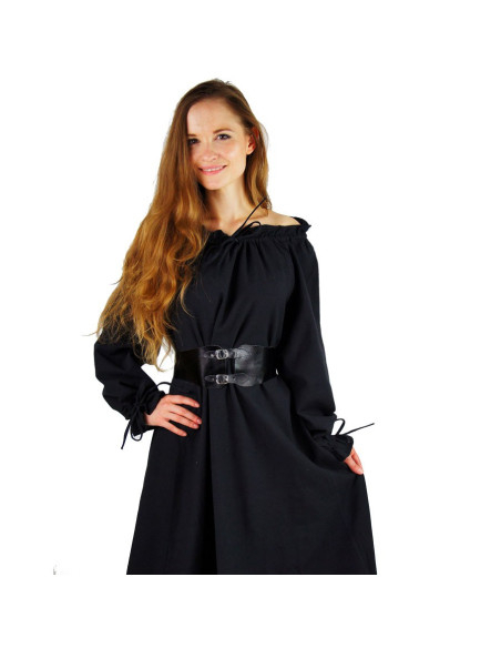 Robe médiévale femme longue noire