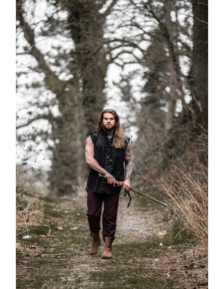 Chemise médiévale noire sans manches