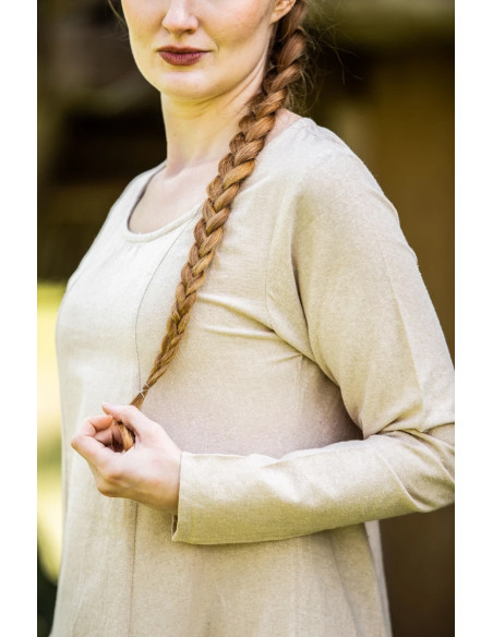 Longue tunique crème pour dame médiévale