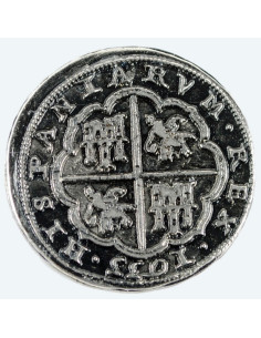 Pièce de 8 reales en argent, 3,5 cm. 2