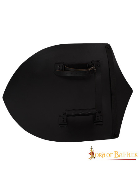 Bouclier médiéval noir lisse, à...