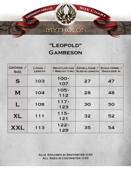 Gambison médiéval modèle Léopold, noir