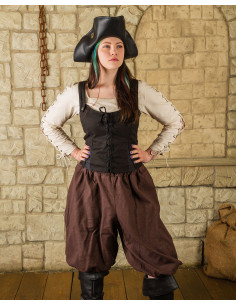 Bustier femme pirate modèle Léa, noir 2