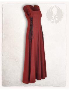 Robe médiévale en toile modèle Uma, bordeaux