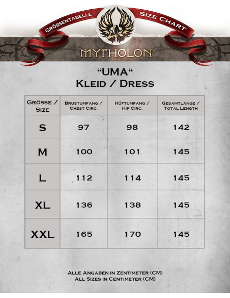 Robe médiévale en toile modèle Uma,...