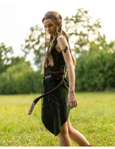 Tabard médiéval elfique en suède modèle Lunette, vert 2