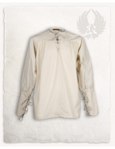 Chemise médiévale en coton Simon, crème