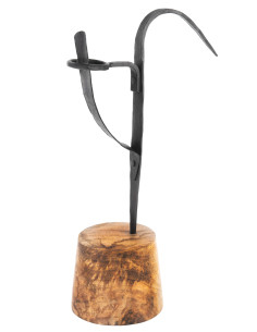 Candélabre de table médiéval avec base en bois (30 cm.)