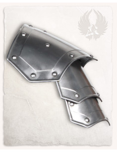 Épaulières médiévales en acier modèle Mina, finition polie. 2