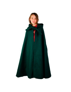 Cape médiévale à capuche pour enfants, vert
