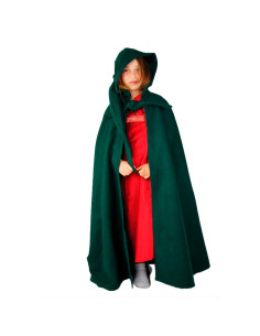 Cape médiévale à capuche pour enfants, vert 2