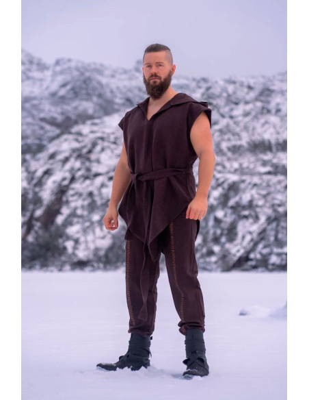 Tunique d'archer médiévale marron,...