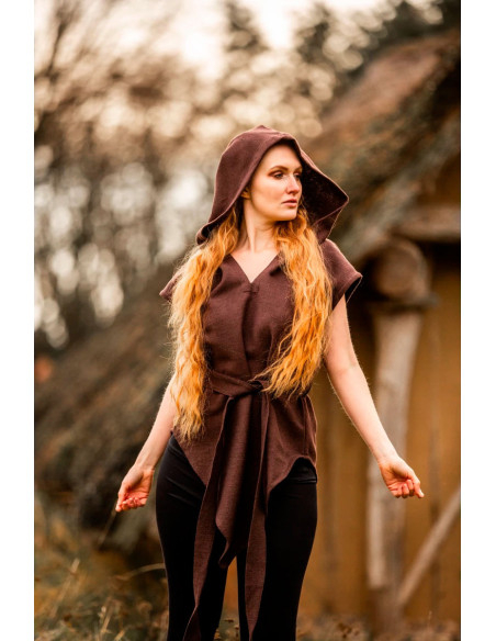 Tunique d'archer médiévale marron,...