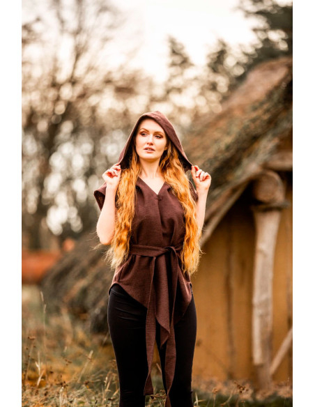 Tunique d'archer médiévale marron,...