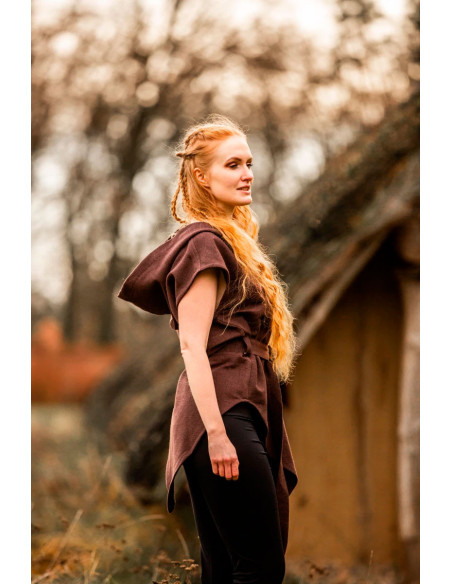 Tunique d'archer médiévale marron,...