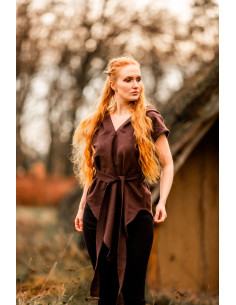 Tunique d'archer médiévale marron, modèle Aldón, unisexe
