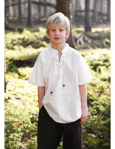 Chemise médiévale Nil pour garçon, couleur naturelle