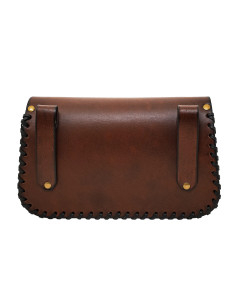 Sac en cuir avec croix celtique embossée, marron 2