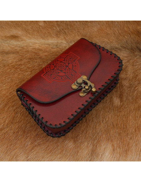 Sac en cuir croix celtique embossée,...