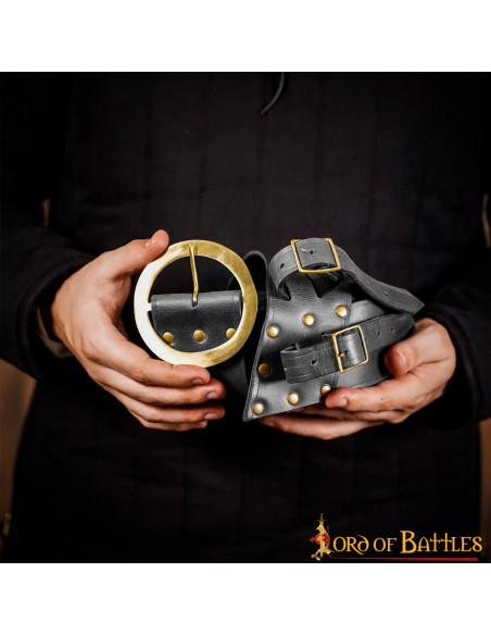Baldric avec ceinture d'épée en cuir...