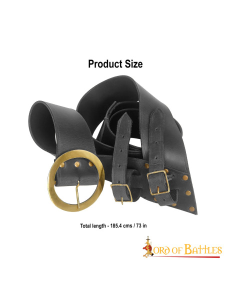 Baldric avec ceinture d'épée en cuir...