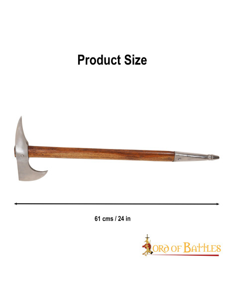 Hache médiévale en acier au carbone,...