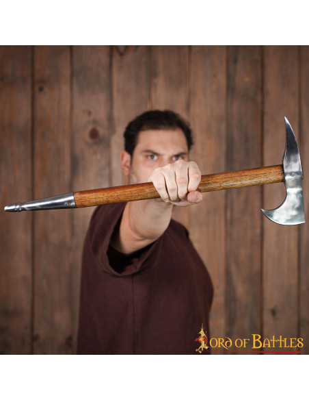 Hache médiévale en acier au carbone,...