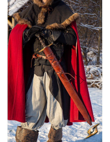 Gaine avec ceinture pour épées, marron