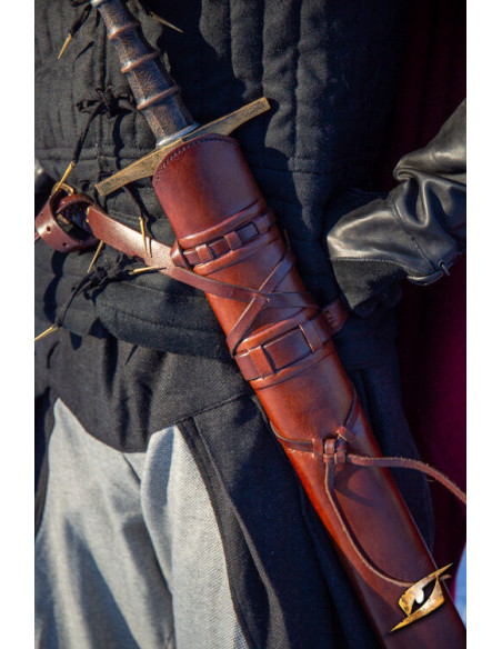 Gaine avec ceinture pour épées, marron