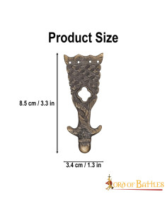 Embout de ceinture médiéval en laiton Moyen Âge (8,5 cm.) 2