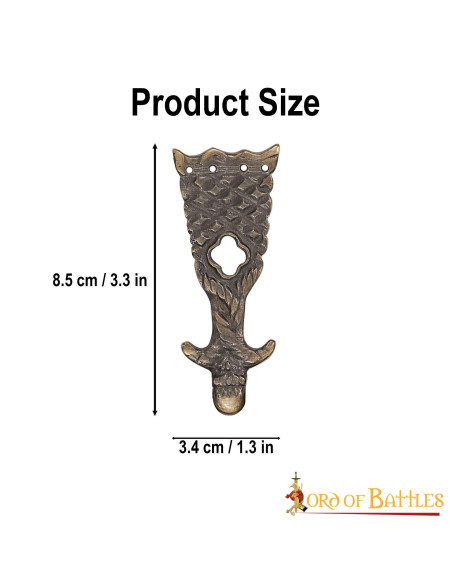 Embout de ceinture médiéval en laiton...