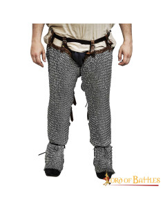 Pantalon en cotte de mailles en acier avec anneaux de 6 mm.