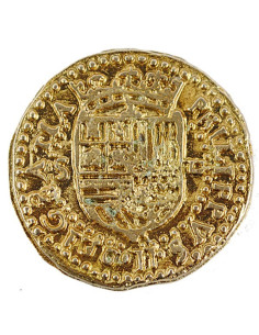 Pièce d'or de 2 Escudos, 3 cm.
