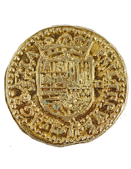 Pièce d'or de 2 Escudos, 3 cm.