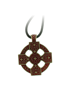 Pendentif croix celtique émaillée, 3 cm.