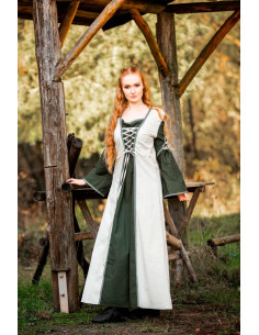 Robe médiévale modèle Amalia, vert naturel