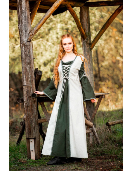 Robe médiévale modèle Amalia, vert...