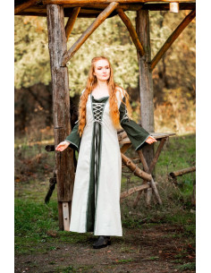 Robe médiévale modèle Amalia, vert naturel 2