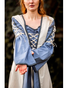 Robe médiévale modèle Amalia, bleu naturel 2