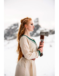 Robe viking modèle Lagertha, vert naturel 2