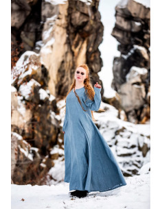 Robe en lin viking modèle Anna, bleu